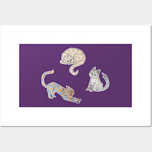 Cats everywhere pattern pink Posters and Art